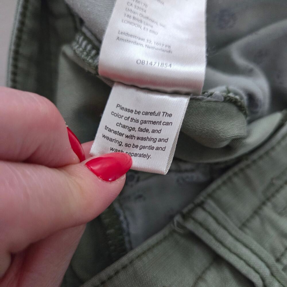 Anthropologie Pilcro Utility Cargo Pants Olive Green Distressed Sz 29 Gorpcore - Picture 15 of 15